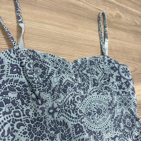 Urban Outfitters Blue Velvet Brocade Mini‎ Dress Adjustable Straps Size M NWT - Picture 2 of 6